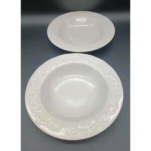 Pfaltzgraff Traditions Charlotte Rimmed Soup Pasta Bowl 9" Ivory